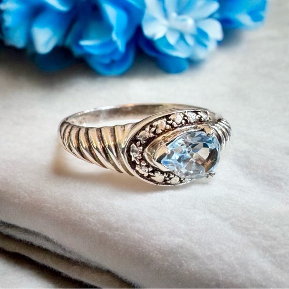 Blue Topaz Sterling Silver Ring (7) - Picture 10 of 14